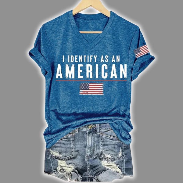 Retro I Identify As An American Printed Shirt 3