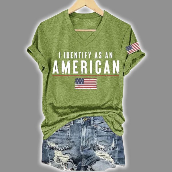 Retro I Identify As An American Printed Shirt 4