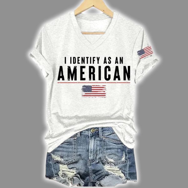 Retro I Identify As An American Printed Shirt 5