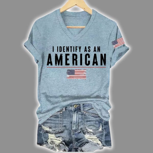Retro I Identify As An American Printed Shirt 7