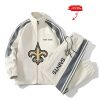Saints Football Unisex Style Versatile Sport Set Jacket And Pants