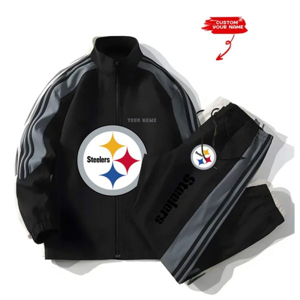 Steelers Football Unisex Style Versatile Sport Set Jacket And Pants 2