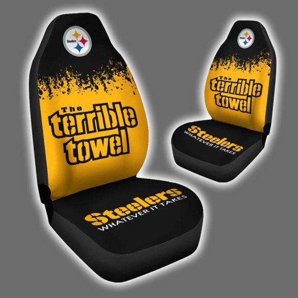Steelers The Terrible Towel Whatever It Takes Car Seat Cover