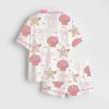 Summer Clam Coquette Bow Summer Vibes Pink Clam Summer Beach Satin Pajama Set 2