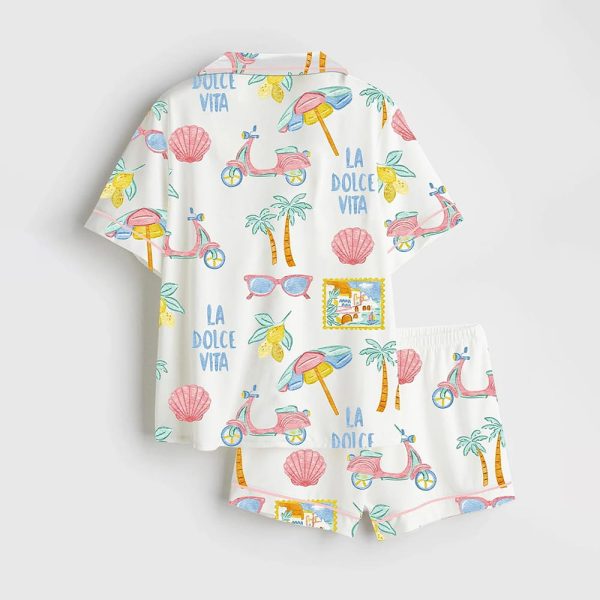 Summer Italian Beach Satin Pajama Set 2