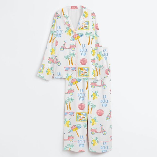 Summer Italian Beach Satin Pajama Set 3
