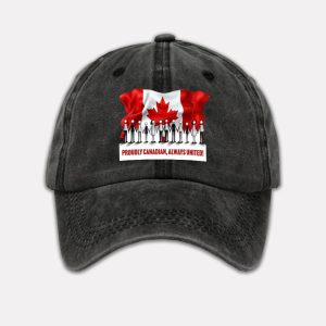 Retro Proudly Canadian Always United Printed Baseball Cap