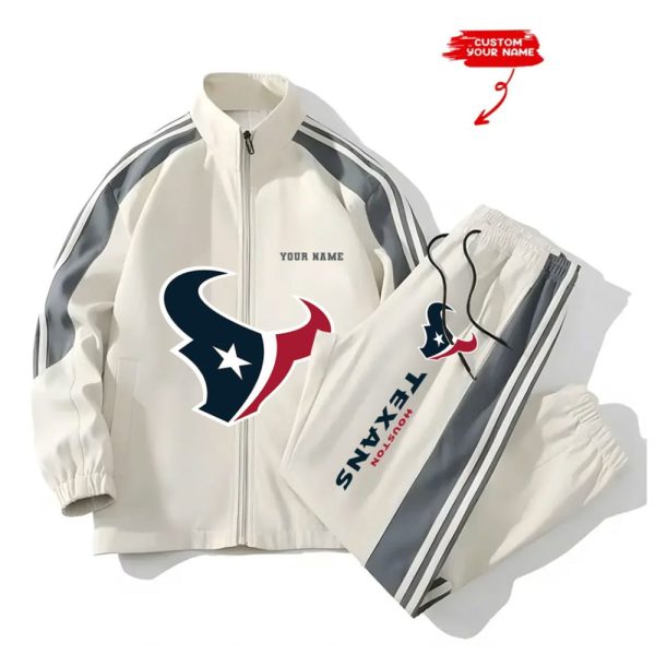 Texans Football Unisex Style Versatile Sport Set Jacket And Pants