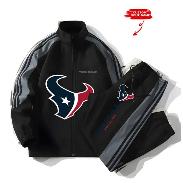 Texans Football Unisex Style Versatile Sport Set Jacket And Pants 2