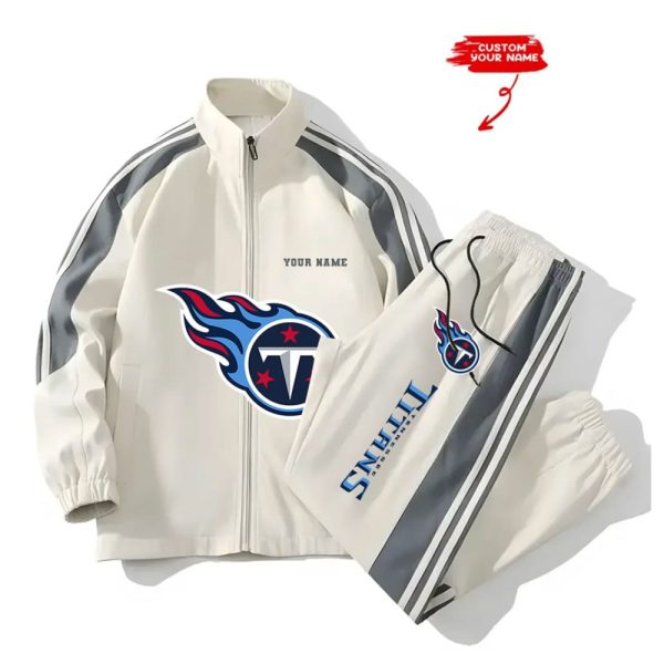 Titans Football Unisex Style Versatile Sport Set Jacket And Pants