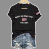 V-Neck Retro American Democracy 1776-2024 Print T-Shirt