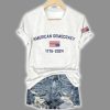 V Neck Retro American Democracy 1776 2024 Print T Shirt 2
