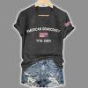 V Neck Retro American Democracy 1776 2024 Print T Shirt 3