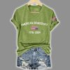 V Neck Retro American Democracy 1776 2024 Print T Shirt 5