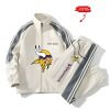 Vikings Football Unisex Style Versatile Sport Set Jacket And Pants
