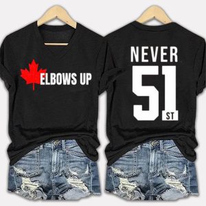 Canada Elbows Up Never 51st Printed Two-Sided Shirt