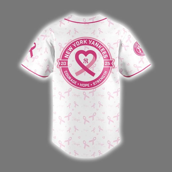 Yankees Breast Cancer Awareness Night 2025 Jersey 3