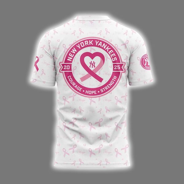 Yankees Breast Cancer Awareness Night 2025 Shirt 3