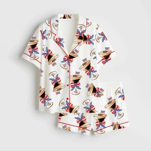4th Of July Cocktail Espresso Martini Satin Pajama Set