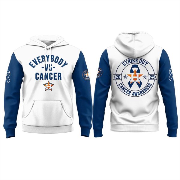 2025 Astros Everybody vs Cancer Hoodie Joggers Cap
