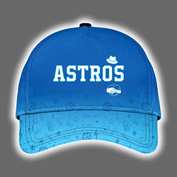 2025 Astros Happy Fathers Day Hoodie Joggers Cap 2