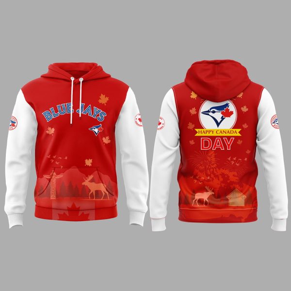2025 Blue Jays Happy Canada Day Hoodie Joggers Cap