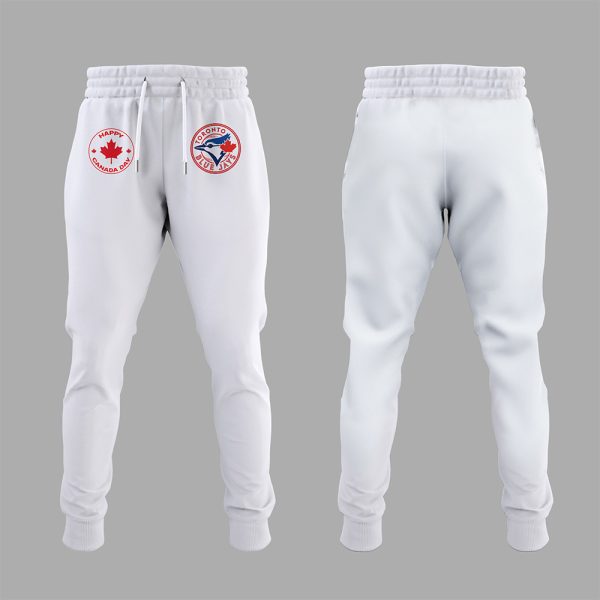 2025 Blue Jays Happy Canada Day Hoodie Joggers Cap 3