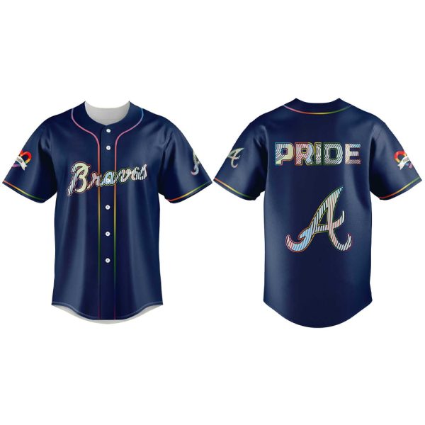 2025 Braves LGBTQ Pride Night Blue Jersey