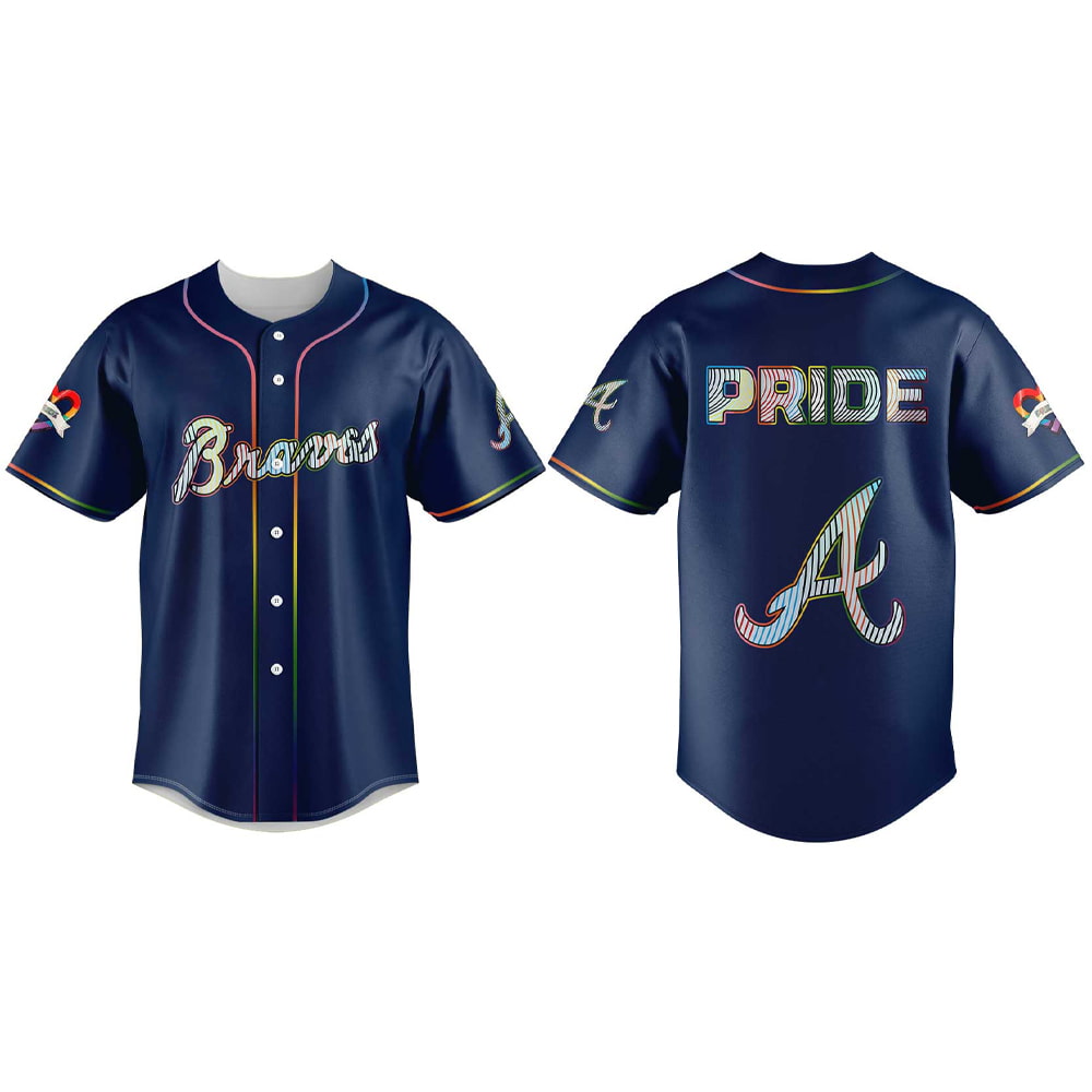2025 Braves LGBTQ Pride Night Blue Jersey 2025 Braves LGBTQ Pride Night Blue Jersey