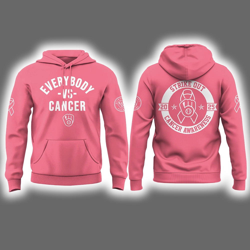 2025 Brewers Everybody vs Cancer Awareness Day Hoodie Joggers Cap 2025 Brewers Everybody vs Cancer Awareness Day Hoodie Joggers Cap