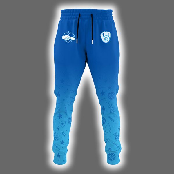 2025 Brewers Happy Fathers Day Hoodie Joggers Cap 3
