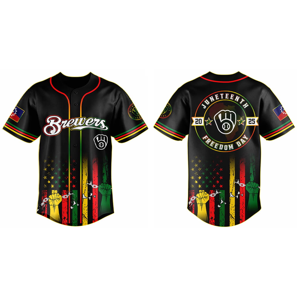 2025 Brewers x Juneteenth Day Baseball Jersey 2025 Brewers x Juneteenth Day Baseball Jersey