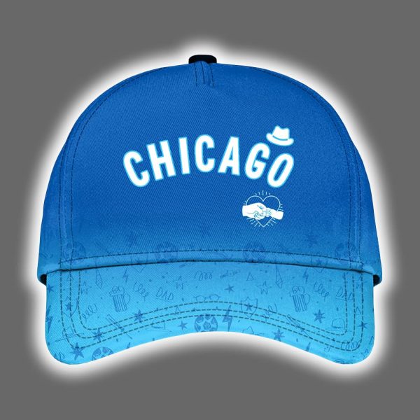 2025 Cubs Happy Fathers Day Hoodie Joggers Cap 2