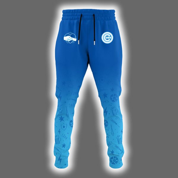 2025 Cubs Happy Fathers Day Hoodie Joggers Cap 3