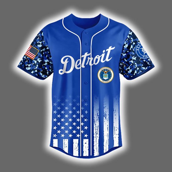 2025 Detroit x US Air Force Appreciation Night Baseball Jersey 2