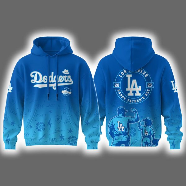 2025 Dodgers Happy Father's Day Hoodie Joggers Cap