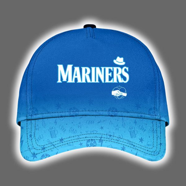 2025 Mariners Happy Fathers Day Hoodie Joggers Cap 2