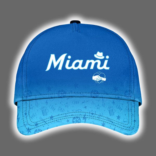 2025 Marlins Happy Fathers Day Hoodie Joggers Cap 2