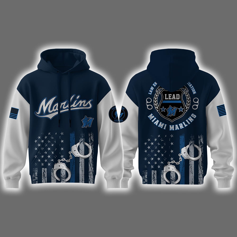 2025 Marlins Law Enforcement Appreciation Day Hoodie Set 2025 Marlins Law Enforcement Appreciation Day Hoodie Set