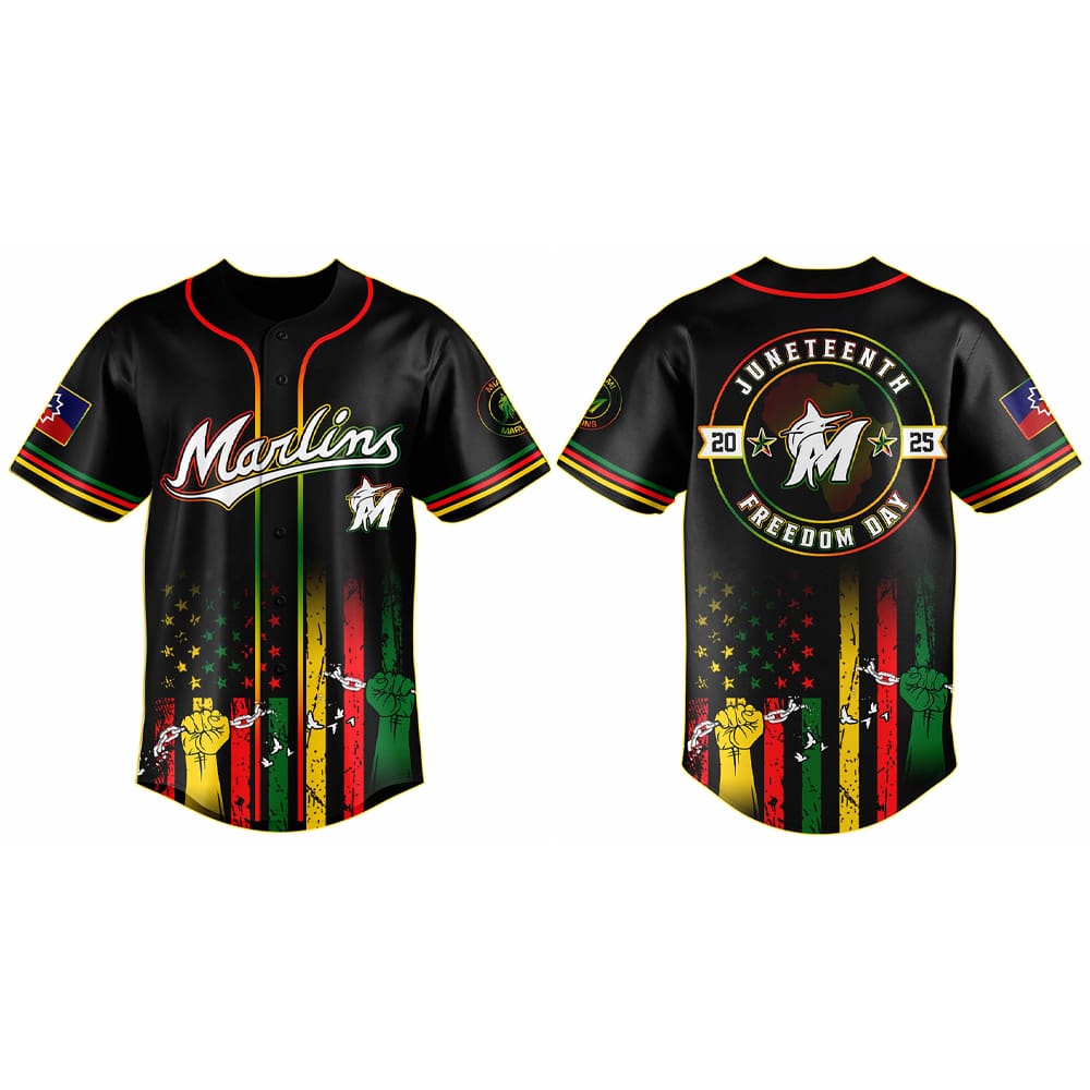 2025 Marlins x Juneteenth Day Baseball Jersey 2025 Marlins x Juneteenth Day Baseball Jersey