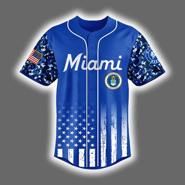 2025 Marlins x US Air Force Appreciation Night Baseball Jersey 2