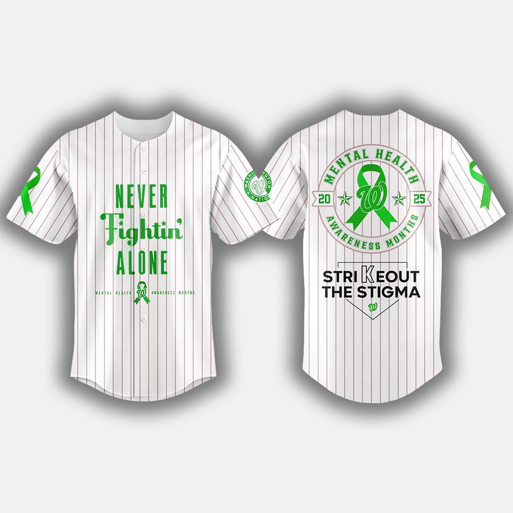 2025 Nationals Never Fightin' Alone Mental Health Awareness Month Jersey 2025 Nationals Never Fightin' Alone Mental Health Awareness Month Jersey