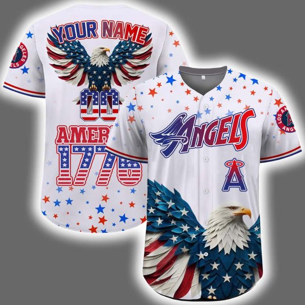 2025 Personalized Angels Independence Day American 1776 Jersey