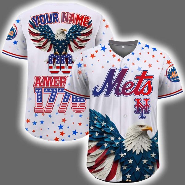 2025 Personalized Mets Independence Day American 1776 Jersey
