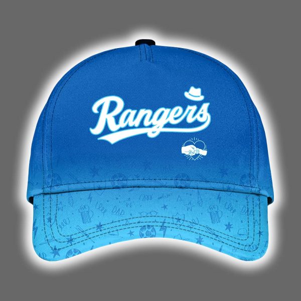 2025 Rangers Happy Fathers Day Hoodie Joggers Cap 2