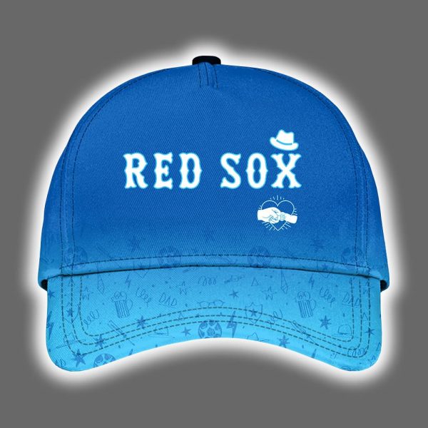 2025 Red Sox Happy Fathers Day Hoodie Joggers Cap 2