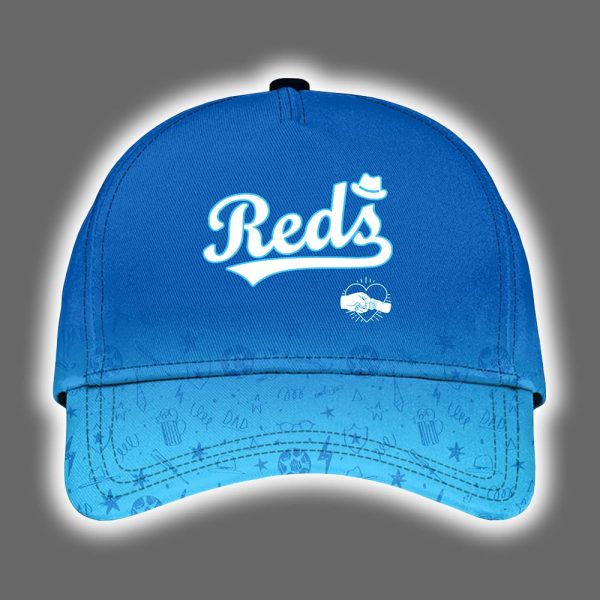 2025 Reds Happy Fathers Day Hoodie Joggers Cap 2