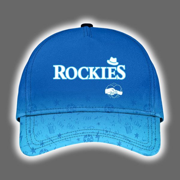 2025 Rockies Happy Fathers Day Hoodie Joggers Cap 2