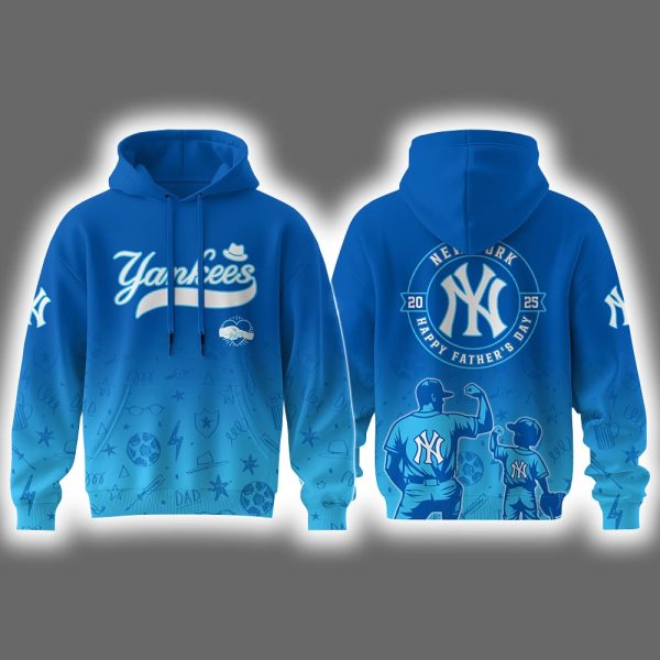 2025 Yankees Happy Father's Day Hoodie Joggers Cap