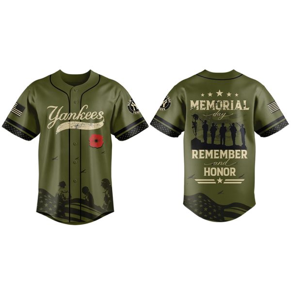 2025 Yankees USA Memorial Day Remember And Honor Jersey